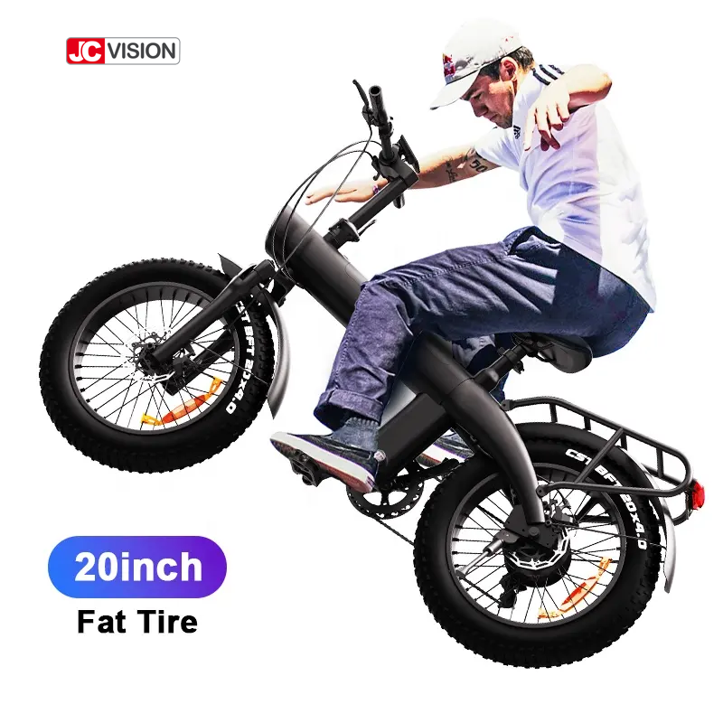 JCVISION EU US fat tire ebike folding e bike 20 Inch 750w fast electric bicycle road mountain electric bike 48v 50km/h speed