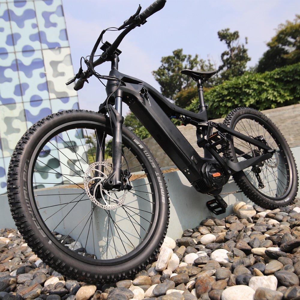 Joyebikes EU stock powerful mid drive 1000w bafang motor electric mountain bicycle e bike full suspension carbon fiber ebike