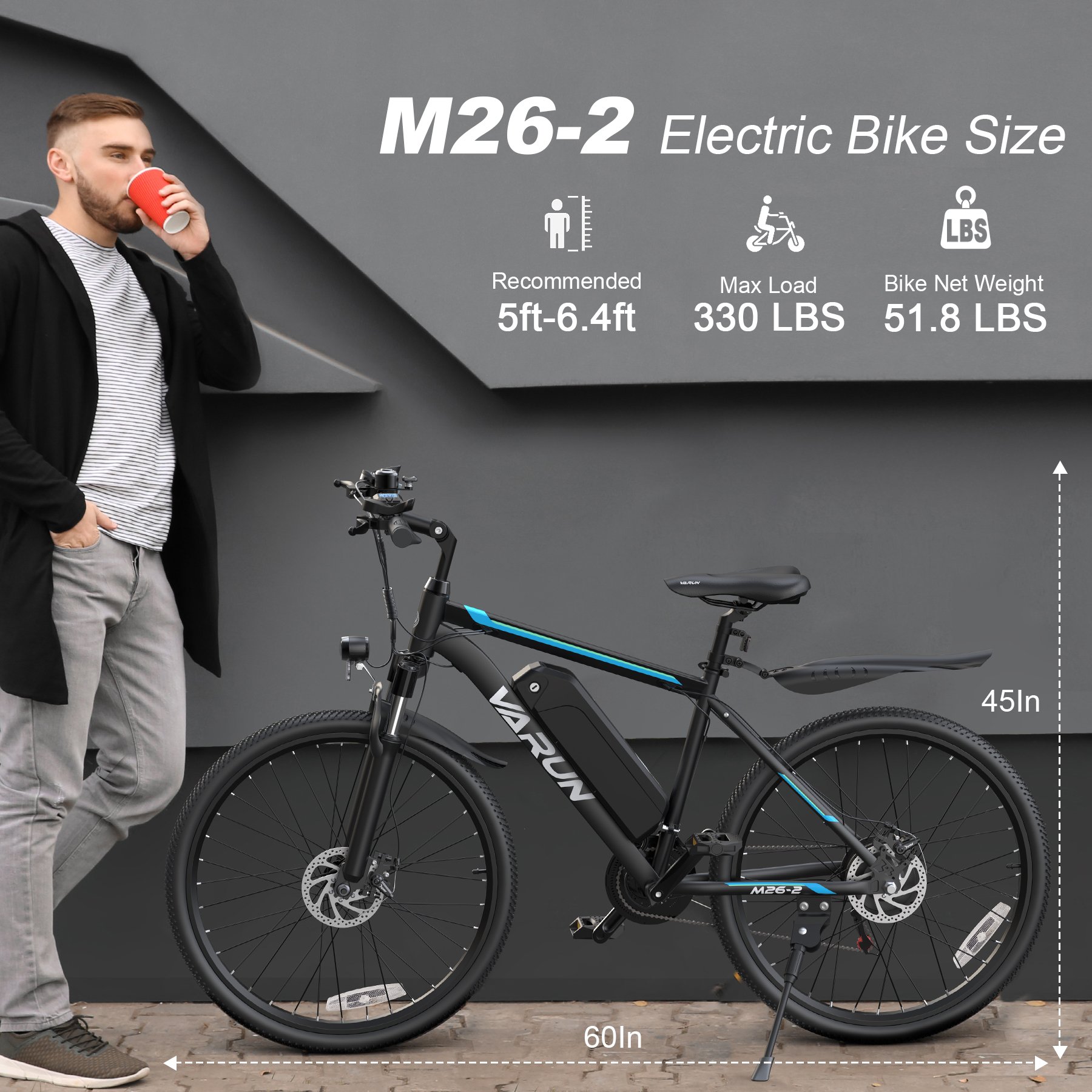 UK USA UK Stock Ebike for Adults 500W Electric Mountain Bike 48V 7.8AH Electric Bike Multi Mode City E Bike