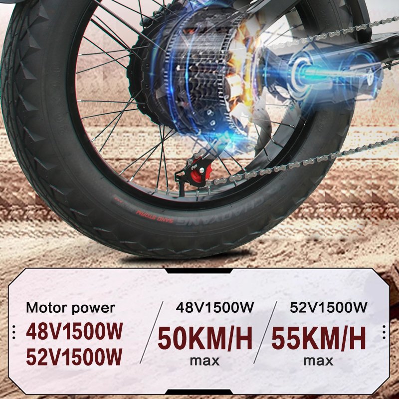 Hot Selling 20-Inch 1500W 48V 41AH Ebike Full Suspension Fat Tire Electric Mountain Bike for Adults