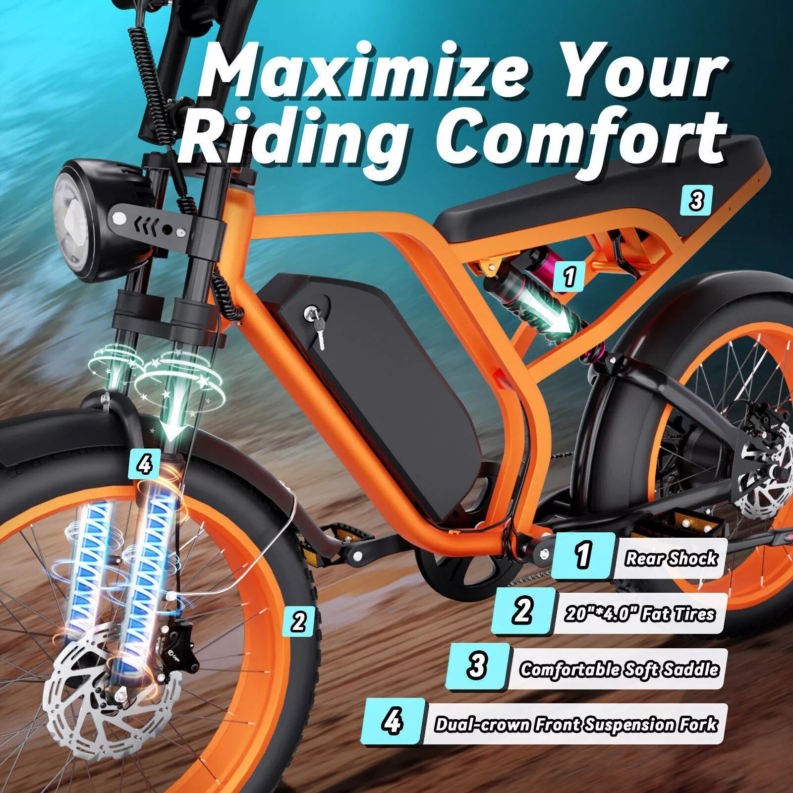 US UK EU Warehouse Adult Off Road Electric Mountain Bike 1500W 48V 20AH Electric Bike 20 Inch Fat Tire Electric Mountain Bike