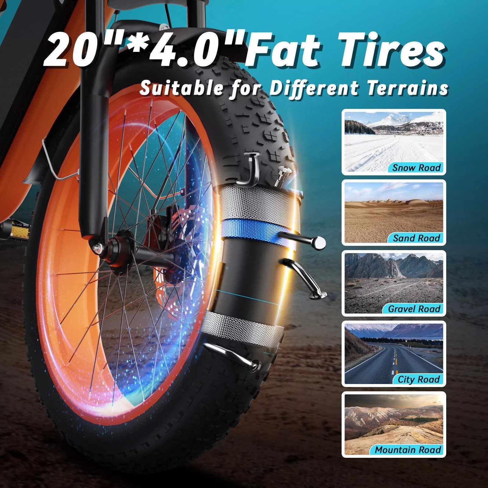 US UK EU Warehouse Adult Off Road Electric Mountain Bike 1500W 48V 20AH Electric Bike 20 Inch Fat Tire Electric Mountain Bike