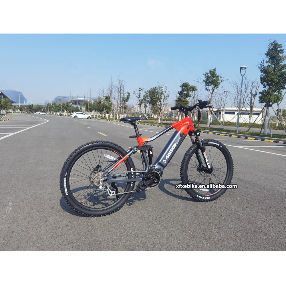 Hot Hidden Frame 48V M600 Mid Drive Motor 27.5 Inch Full Suspension Ebike OEM Electric Mountain Bike