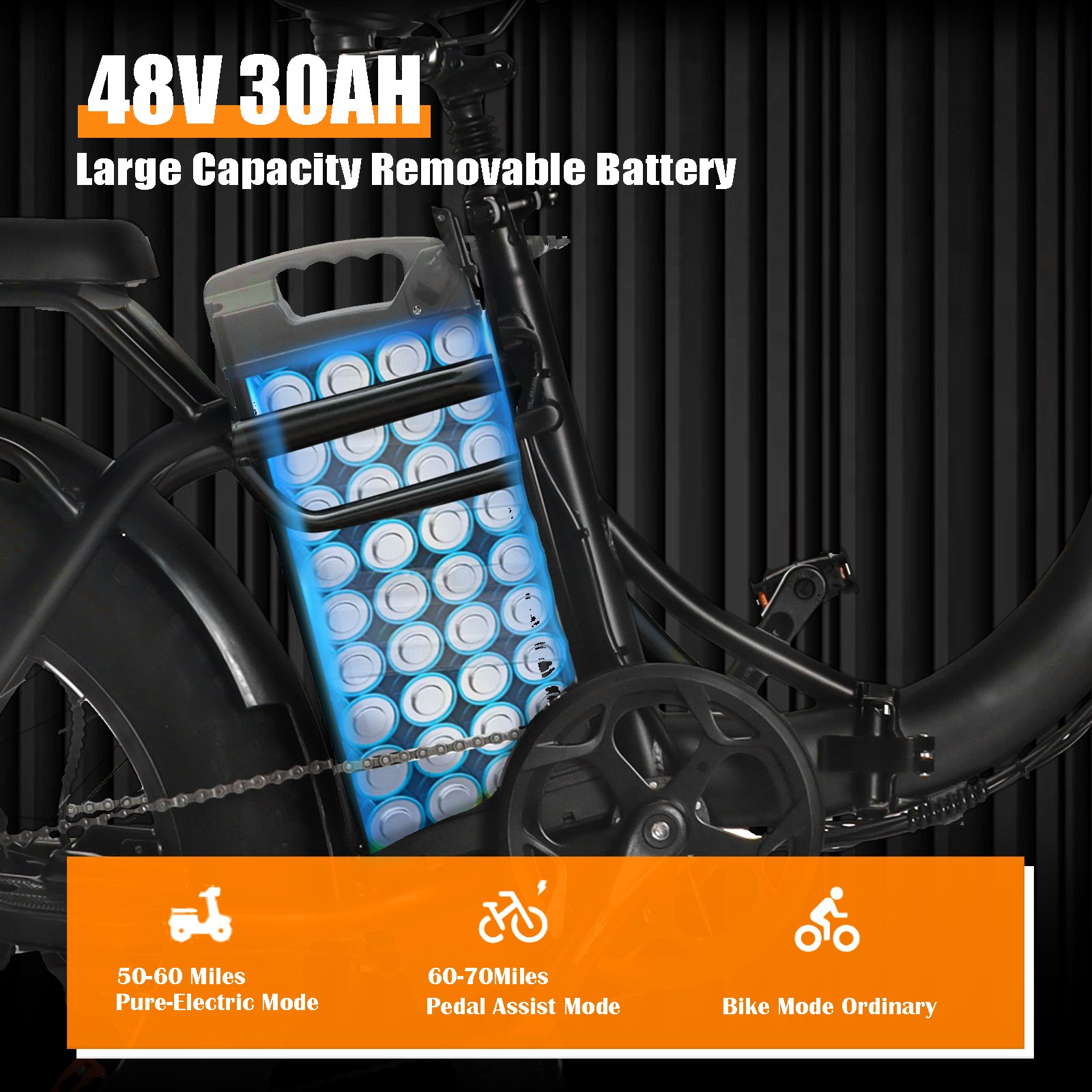 20inch Aluminum Alloy ebike 48v 30ah Lithium Battery Urban Mountain Bike Adult Electric Mountain Bike