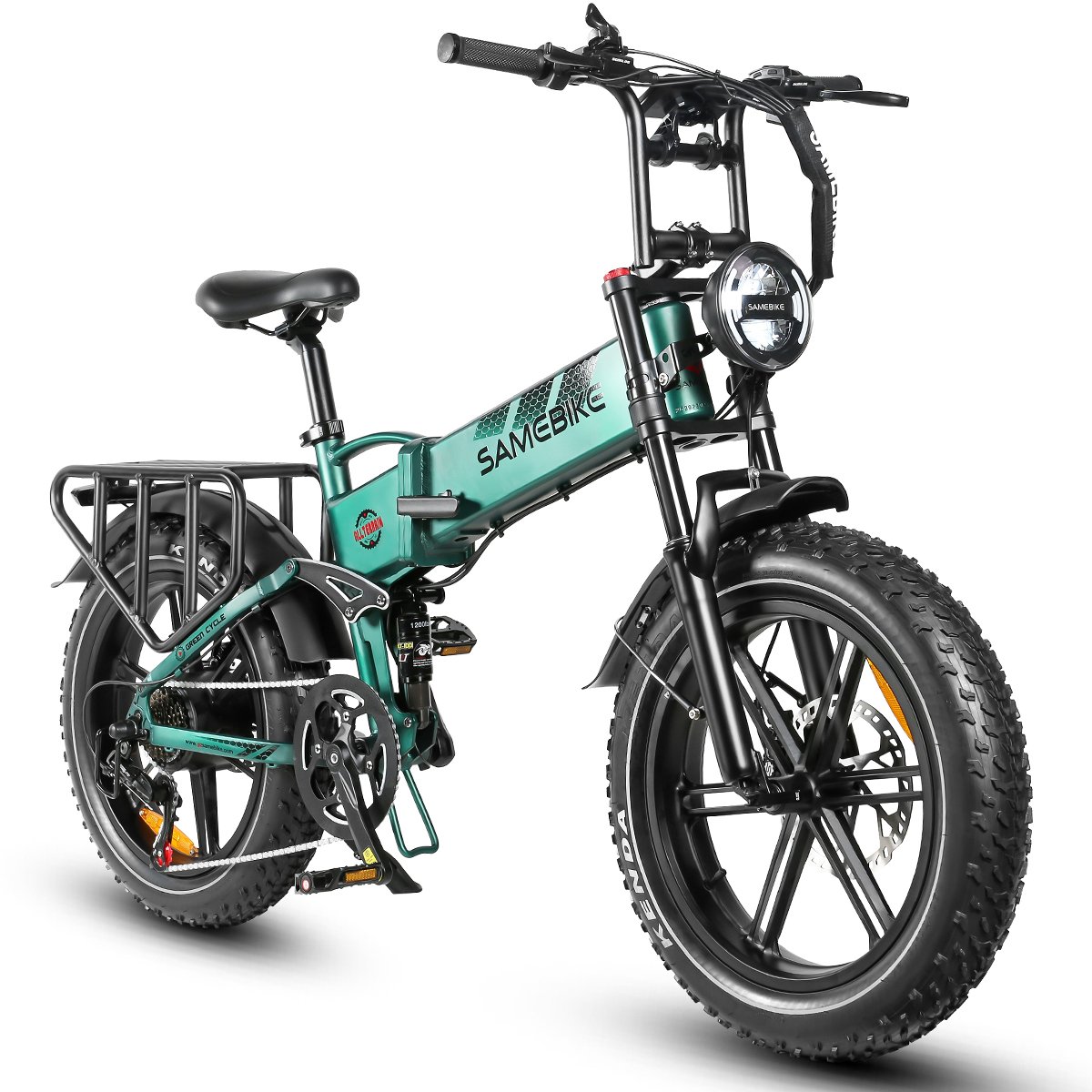 20 inch SAMEBIKE 40km/h 1200W 48V 17ah folding fat tire suspension 17.5ah electric mountain bike ebike bicycle