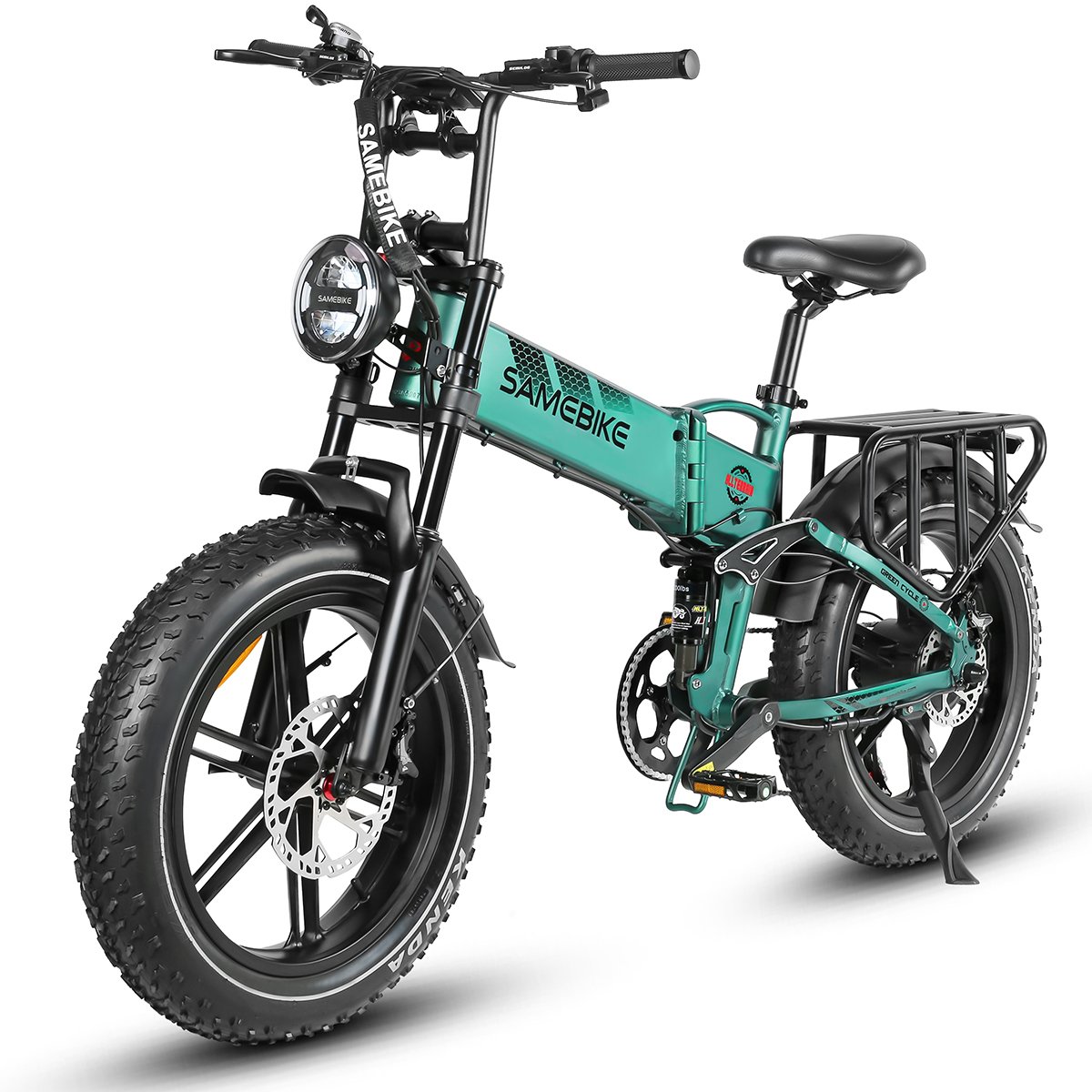 20 inch SAMEBIKE 40km/h 1200W 48V 17ah folding fat tire suspension 17.5ah electric mountain bike ebike bicycle