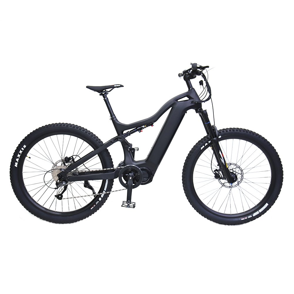 Lightweight carbon fiber frame EMTB full suspension 1000W central motor 9 speed dirt bike