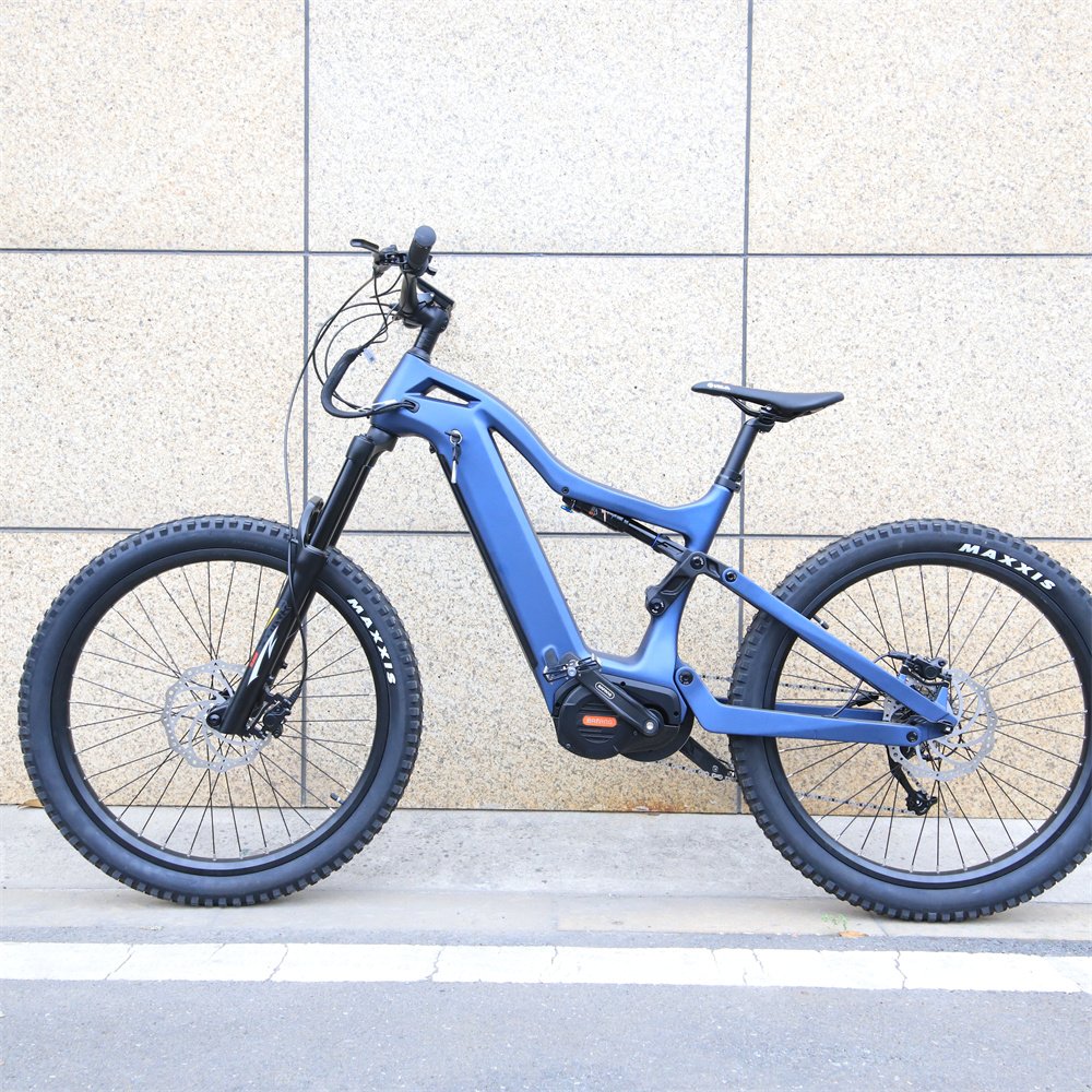 Lightweight carbon fiber frame EMTB full suspension 1000W central motor 9 speed dirt bike