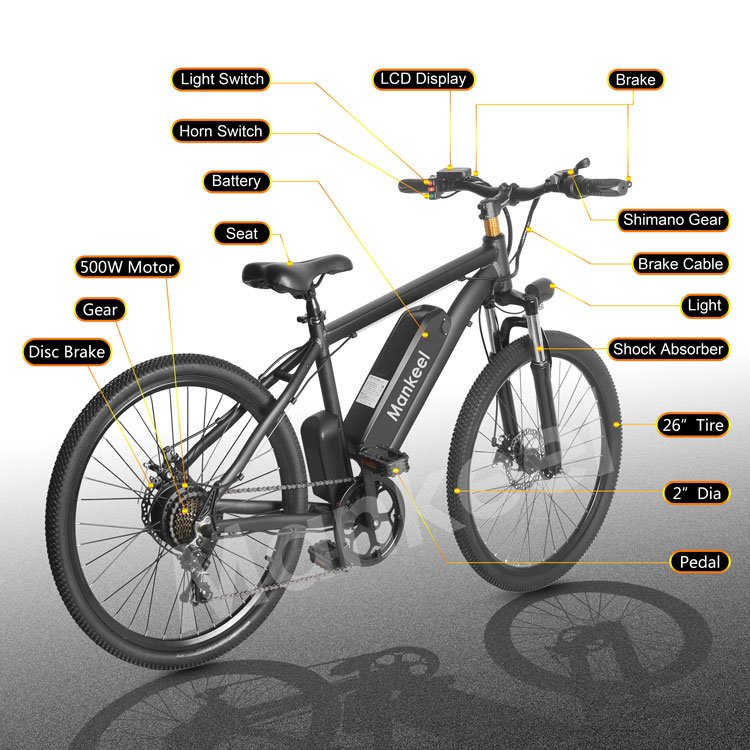 Mankeel MK010 48v 50kmh 26 Inches All Terrain Electric City Bike Mid Drive Ebike Electric Hybrid Bike