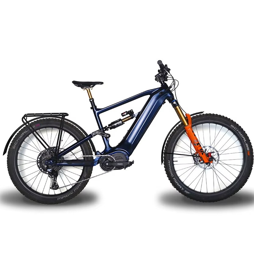 27.5/29 Inch Lightweight Electric Enduro Mountain E-Bike Full Suspension Downhill MTB with 48V Lithium Battery 500W Wattage