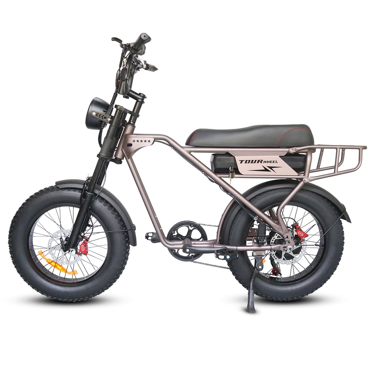 Tourwheel lcd display pedal assist bikes 500W 750W 1000W 48v battery city electric bicycle 73 fat bike tires 20x4 e fat bike