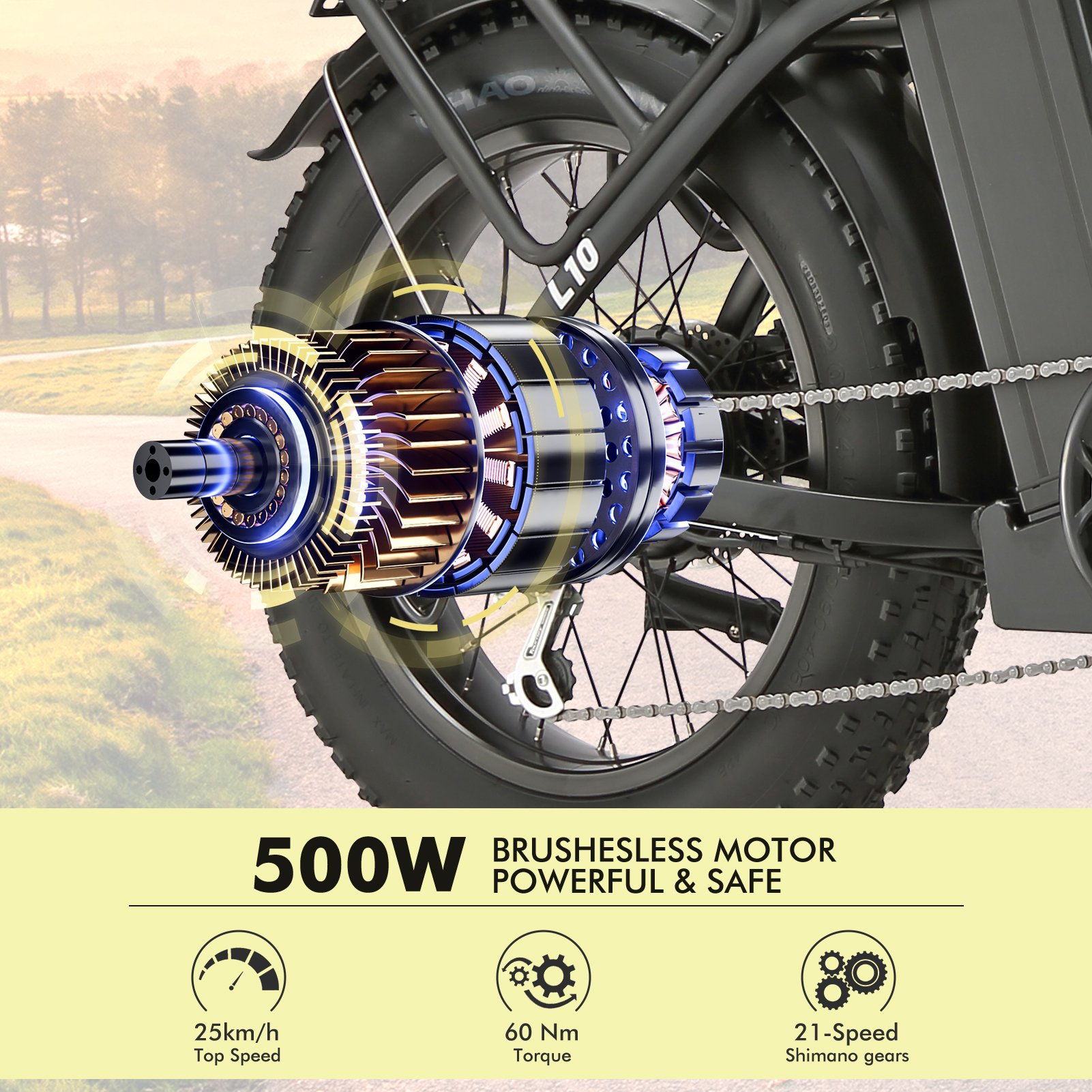 20" X 4.0"Fat Tire Folding Electric Bicycle With 500W Motor Foldable Electric Bike For Adults With 48V/20Ah Removable Battery