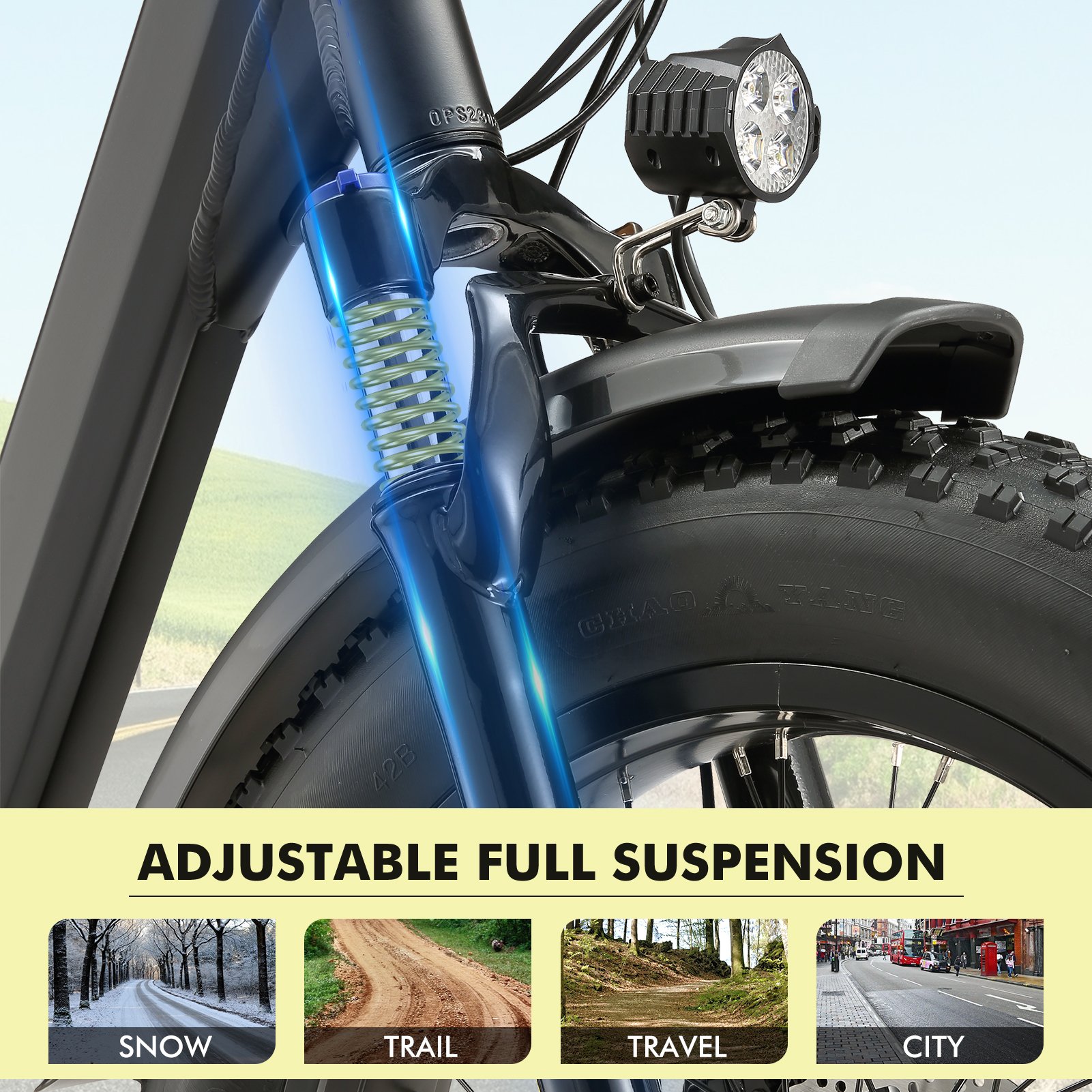 20" X 4.0"Fat Tire Folding Electric Bicycle With 500W Motor Foldable Electric Bike For Adults With 48V/20Ah Removable Battery