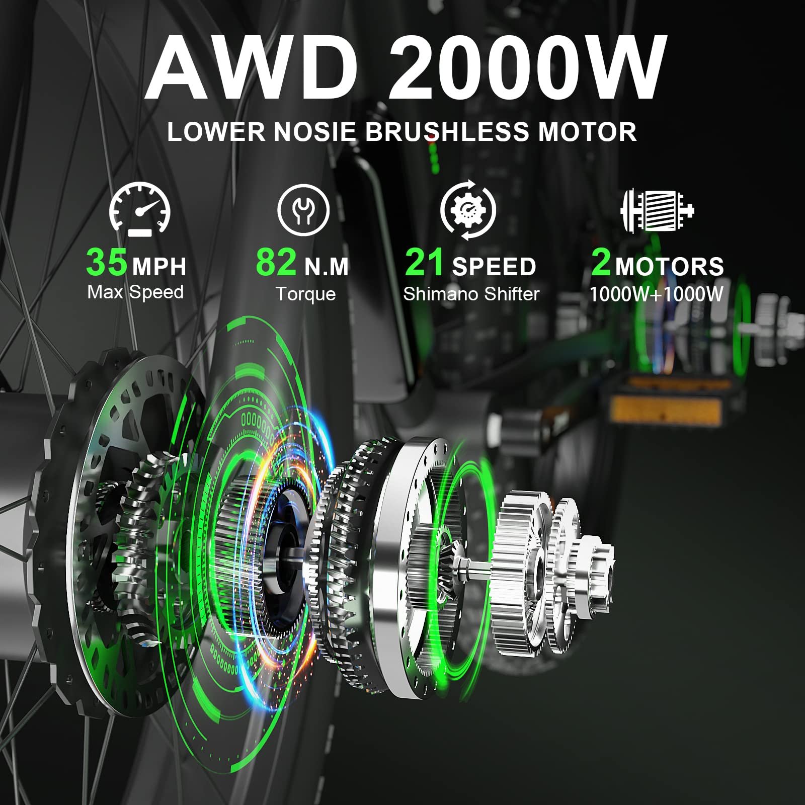US Warehouse Popular SMLRO XDC600 PLUS AWD Electric Bike 1000W 2000W 48V 26" Motor Bike Fat Tire Mountain Snow Bicycle Ebike