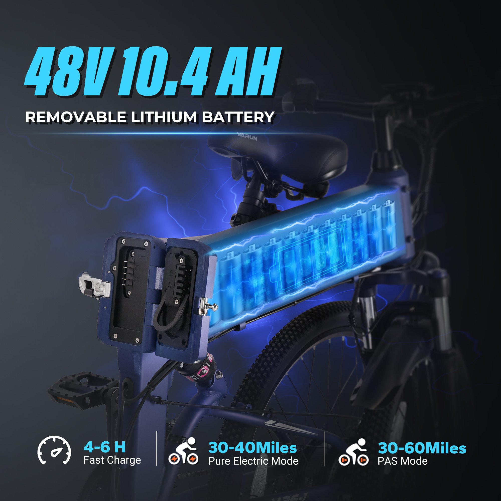 VARUN EU Warehouse Stock Drop Shipping Lightweight Foldable Mountain Ebike TMB 26" 48V 500W Aluminum Electric City Bike For Sale