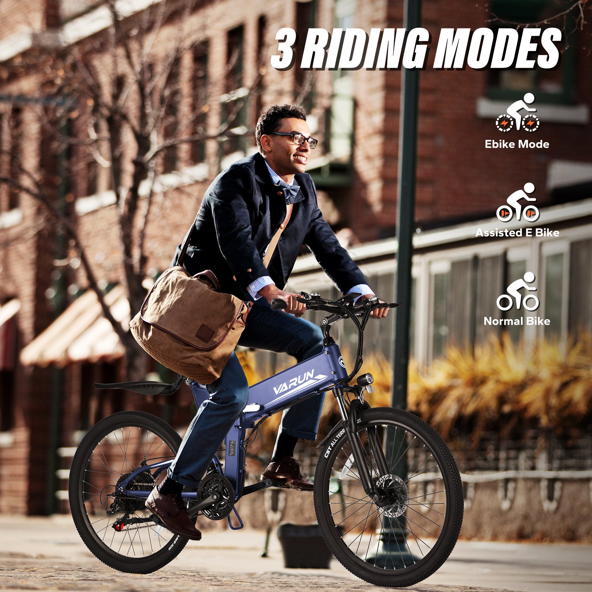 VARUN EU Warehouse Stock Drop Shipping Lightweight Foldable Mountain Ebike TMB 26" 48V 500W Aluminum Electric City Bike For Sale