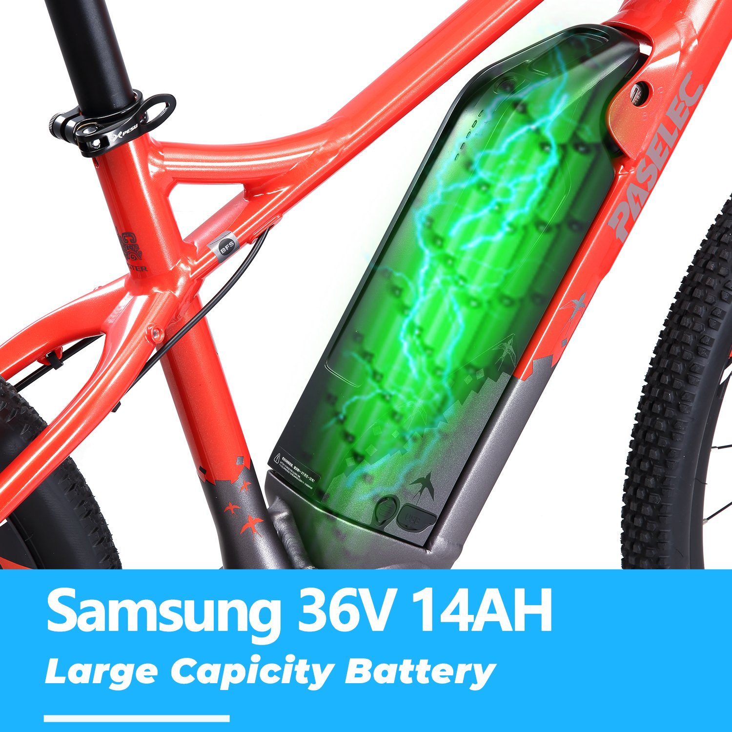 PASELEC XC MONSTER 36V 350W MID DRIVE MOUNTAIN EBIKE
