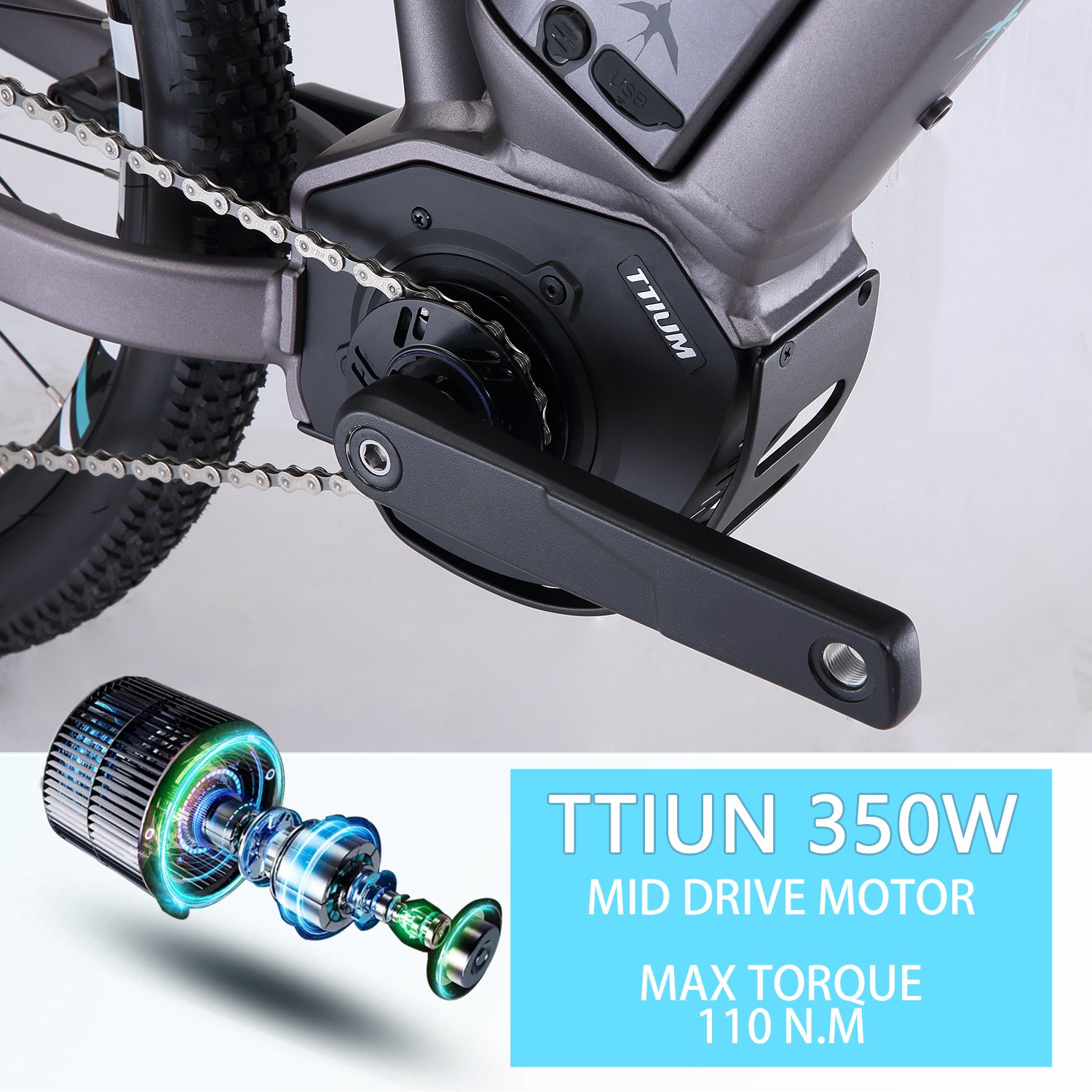 PASELEC XC MONSTER 36V 350W MID DRIVE MOUNTAIN EBIKE