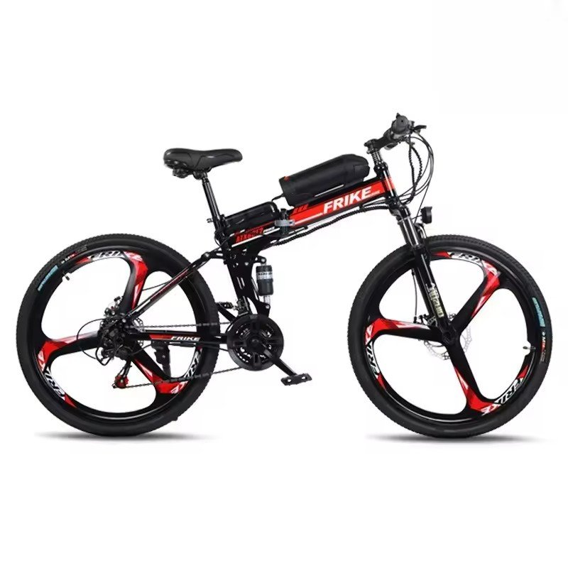 250W Folding Electric Mountain Bike Fat Tire eBike with Lithium Battery Brushless Motor Disc Brake System Cheap Aluminum Frame