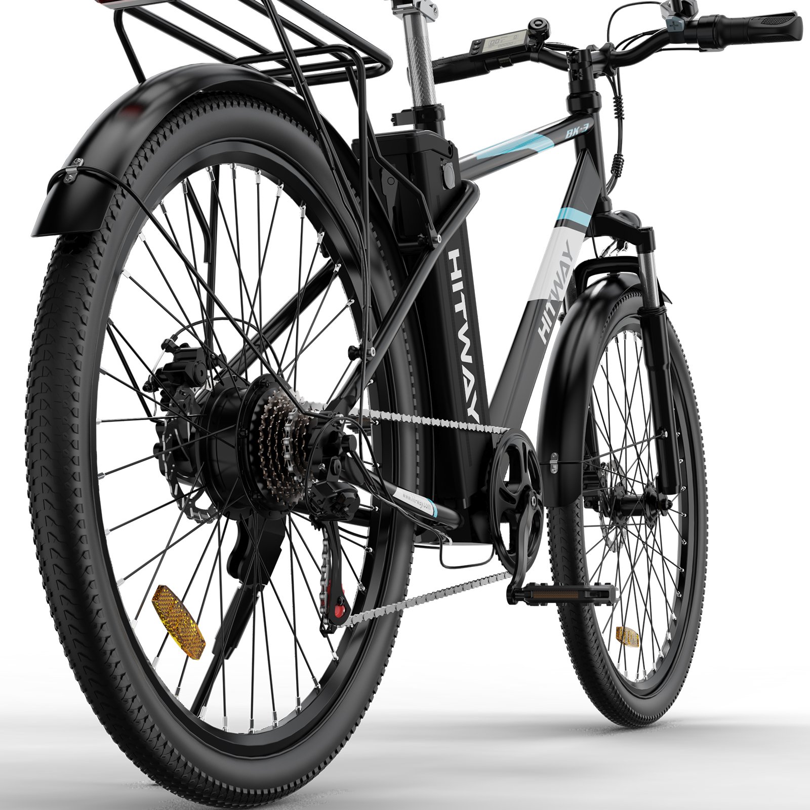 26 Zoll Fat Tire Ebike Motorcycle Full Suspension Frame Adult Blue Mountain Electric Bicycle