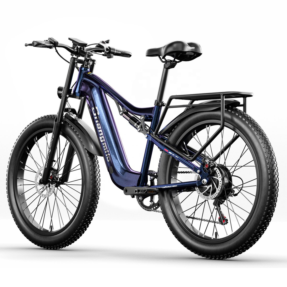 26*3.0 Electric Mountain Bike 48V 17.5ah Lithium Battery Full Suspension 48V 1000W Power Mtb Ebike 17.5ah Lithium Frame