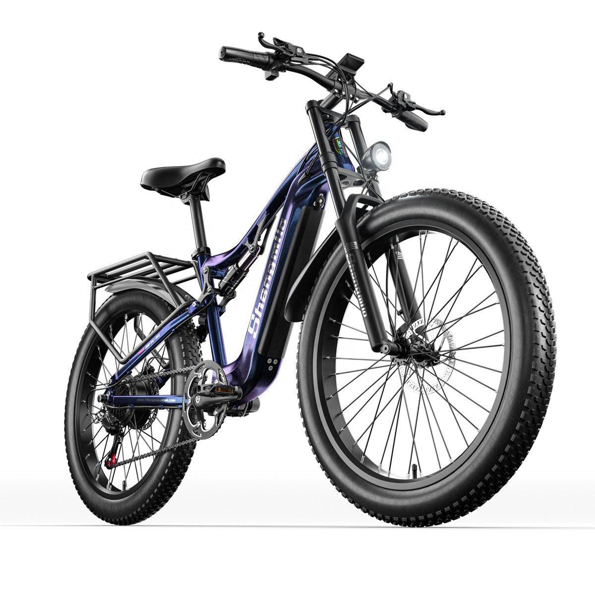 26*3.0 Electric Mountain Bike 48V 17.5ah Lithium Battery Full Suspension 48V 1000W Power Mtb Ebike 17.5ah Lithium Frame