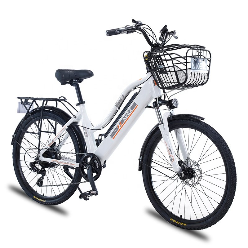 Popular New Trend 26 Inch Aluminum Alloy Frame Fast 7 Speed 350W Ebike Electric City Mountain Bike For Lady Adult