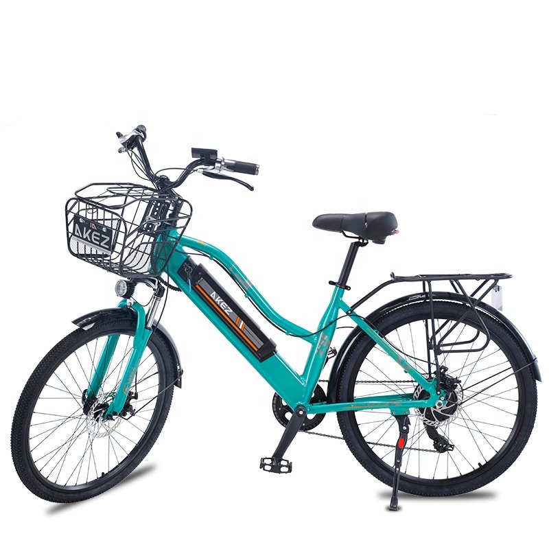 Popular New Trend 26 Inch Aluminum Alloy Frame Fast 7 Speed 350W Ebike Electric City Mountain Bike For Lady Adult