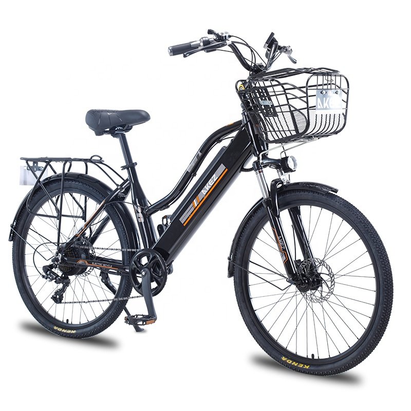 Popular New Trend 26 Inch Aluminum Alloy Frame Fast 7 Speed 350W Ebike Electric City Mountain Bike For Lady Adult
