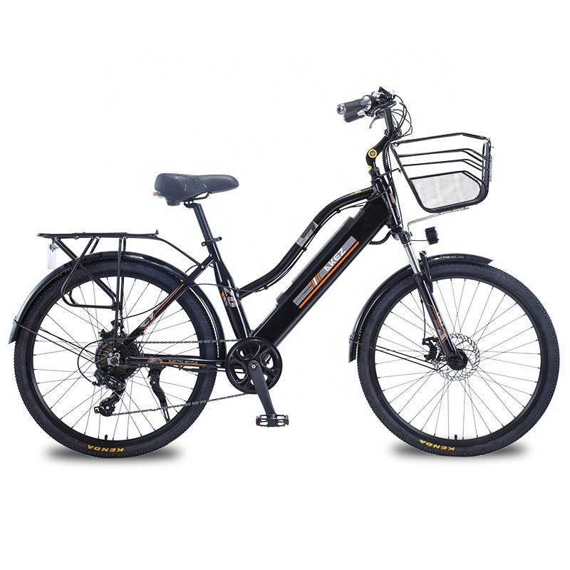 Popular New Trend 26 Inch Aluminum Alloy Frame Fast 7 Speed 350W Ebike Electric City Mountain Bike For Lady Adult