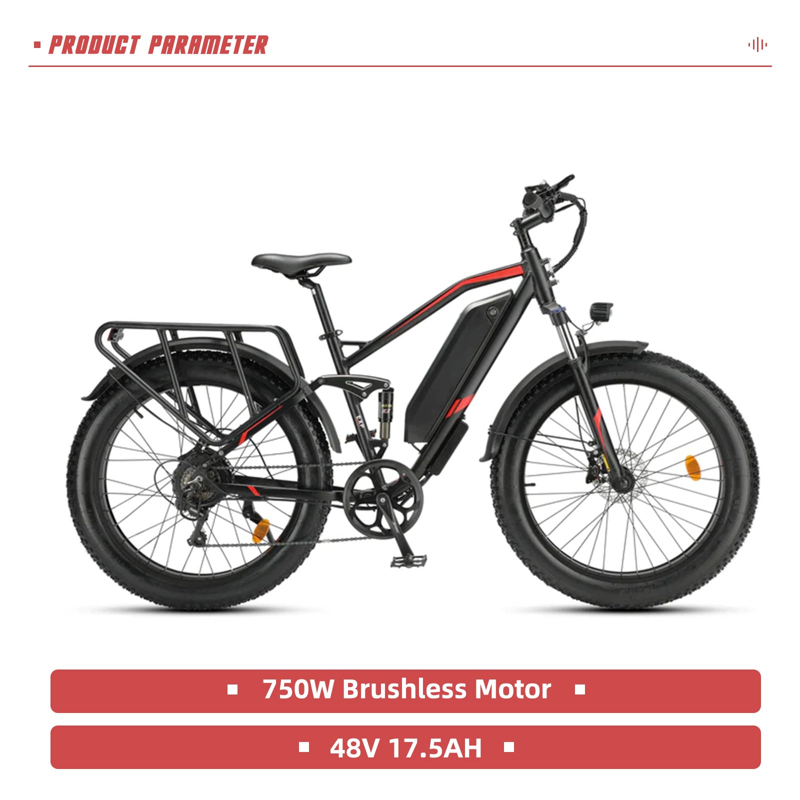 Electric Bike 26x4 Inch Fat Tire Off Road Ebike 750W 48V Powerful Mountain Electric Bicycle For Adults Cycling E BIK