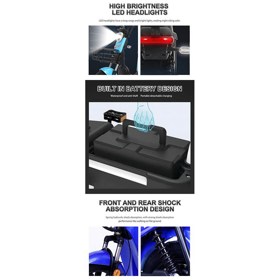 Factory Direct Sales E Bike Made In China Storage Electric Bicycle Battery Adult Electric Scooters City Bike Motorcycle