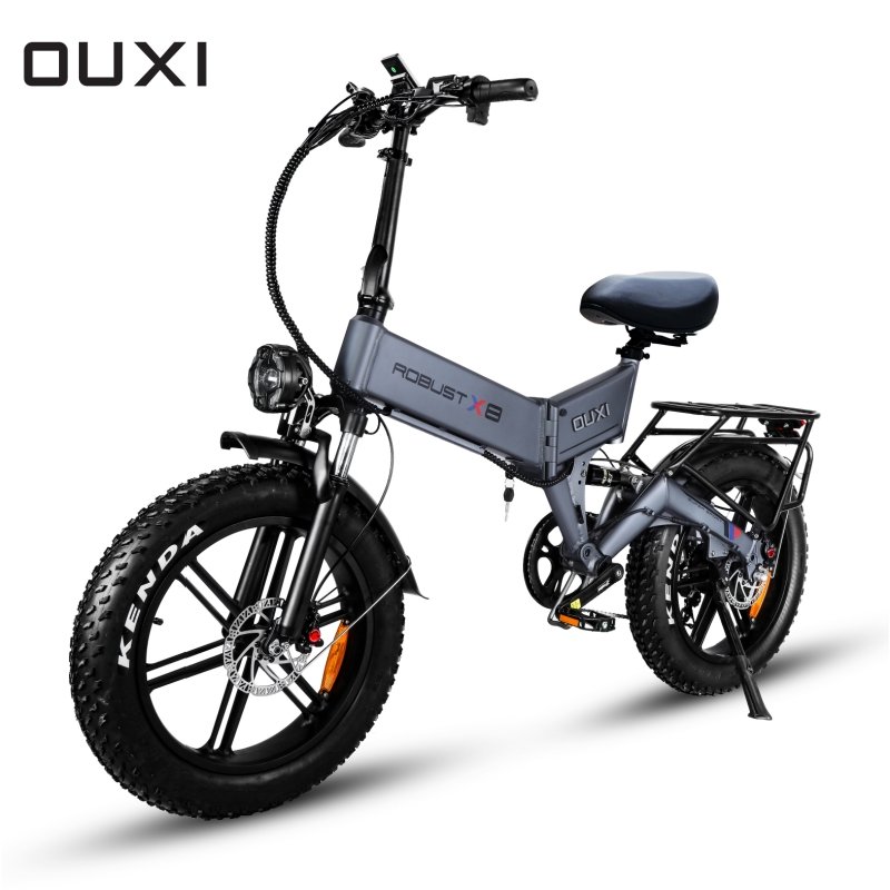 OUXI EU Warehouse 48V Electric Bike 1000W Fatbike Electric Mountain Folding Bike Full Suspension Ebike OUXI X8