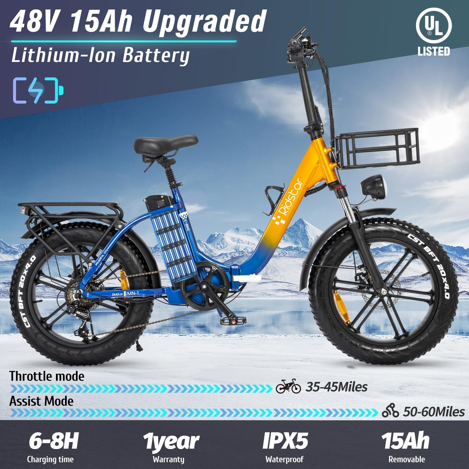 Chinese 48V Electric City Bike Ready to Ship Waterproof Foldable Fat Wheel 7 Speed Ebike Charging Cycle Electric Urban Bicycle