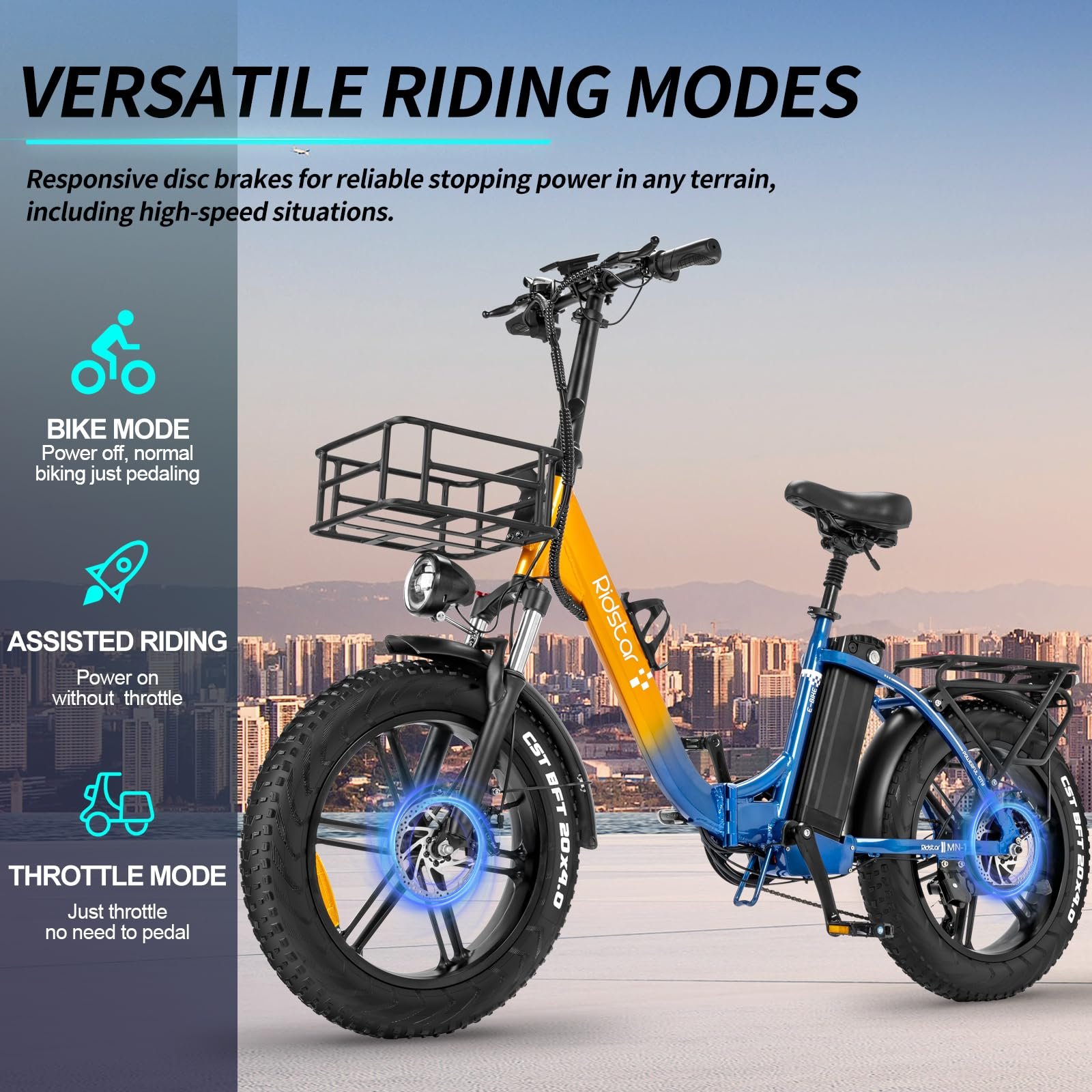Chinese 48V Electric City Bike Ready to Ship Waterproof Foldable Fat Wheel 7 Speed Ebike Charging Cycle Electric Urban Bicycle
