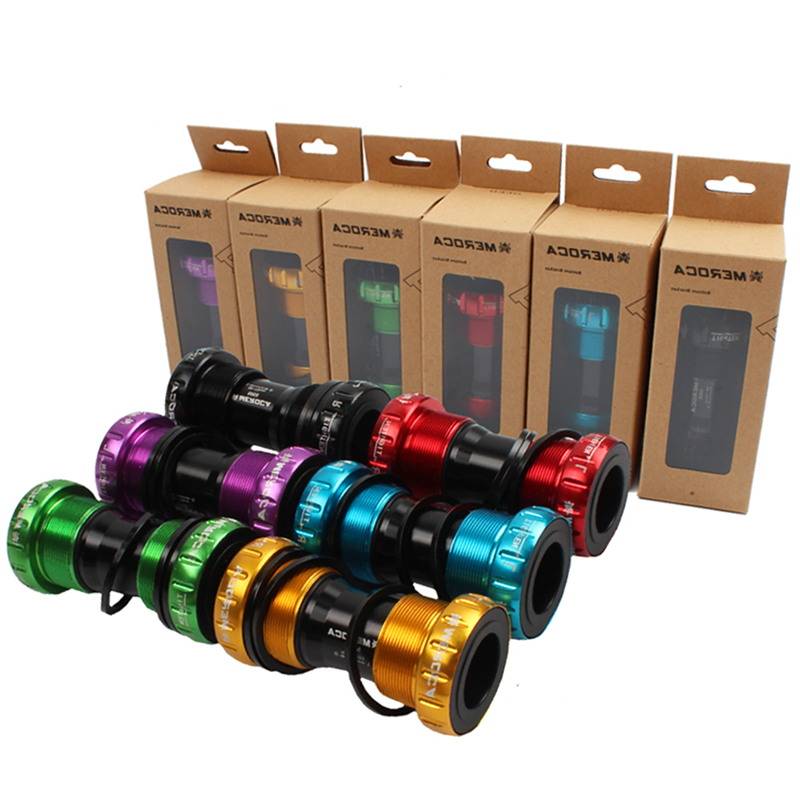 MEORCA Integrated Hollow BB Bicycle Thread Screw-In Central Axle M68/M92 Color Mountain Bike Central Axis for MTB