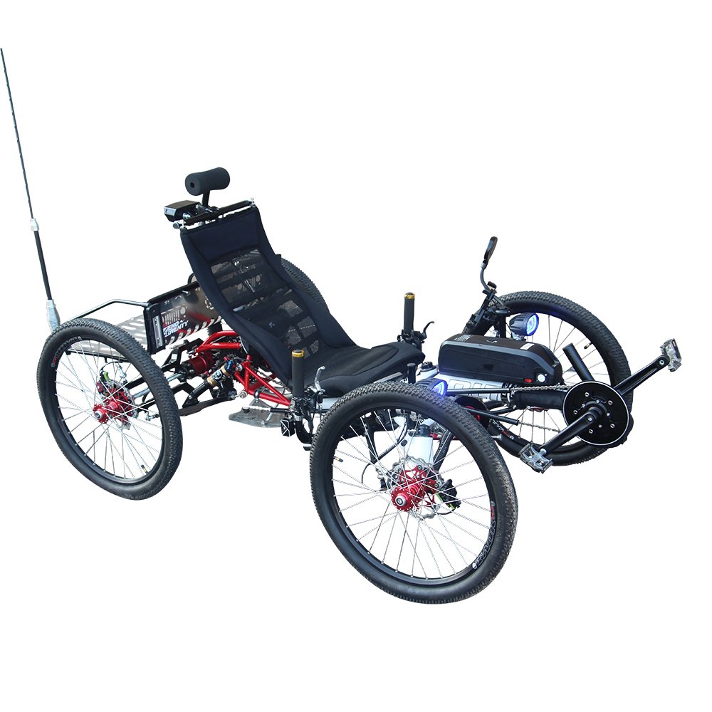 City Commuting All Wheel Drive 4x4 Four Wheeler Electric Recumbent Bike Exercise Commuting Cycle
