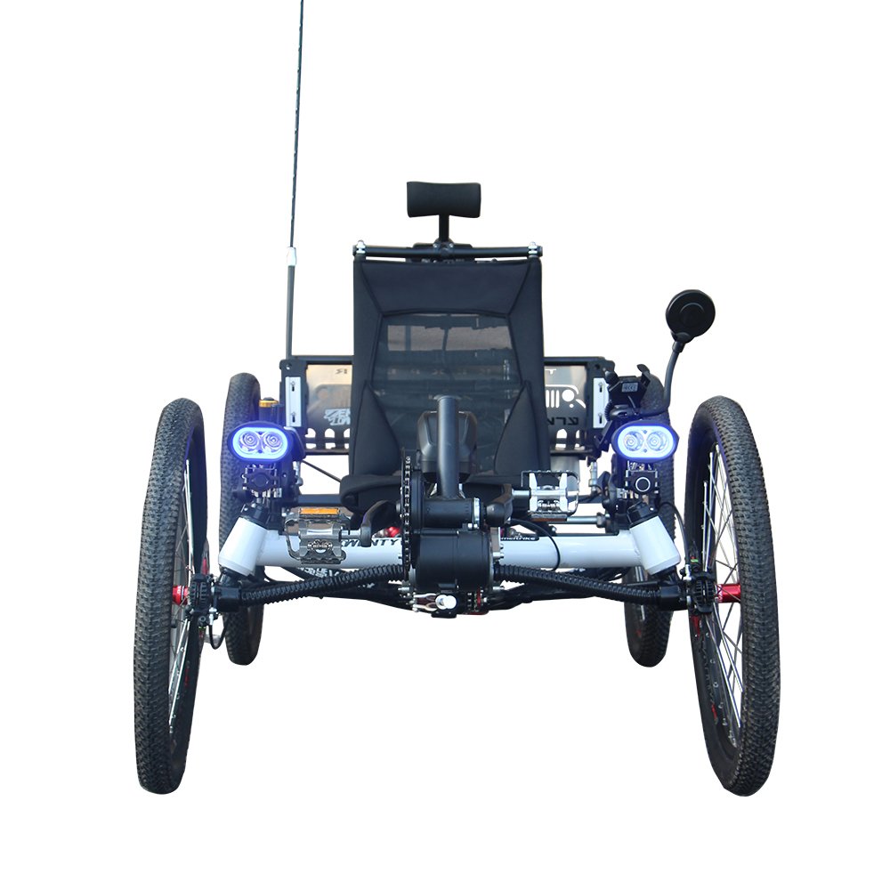 City Commuting All Wheel Drive 4x4 Four Wheeler Electric Recumbent Bike Exercise Commuting Cycle