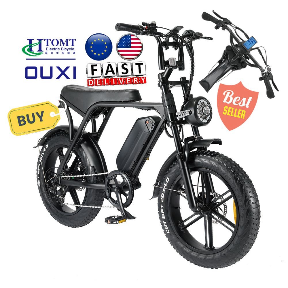 ouxi v8 20inches ebike Full Suspension Retro Dirt Fatbike EU warehouse retro Bicycle fatbike