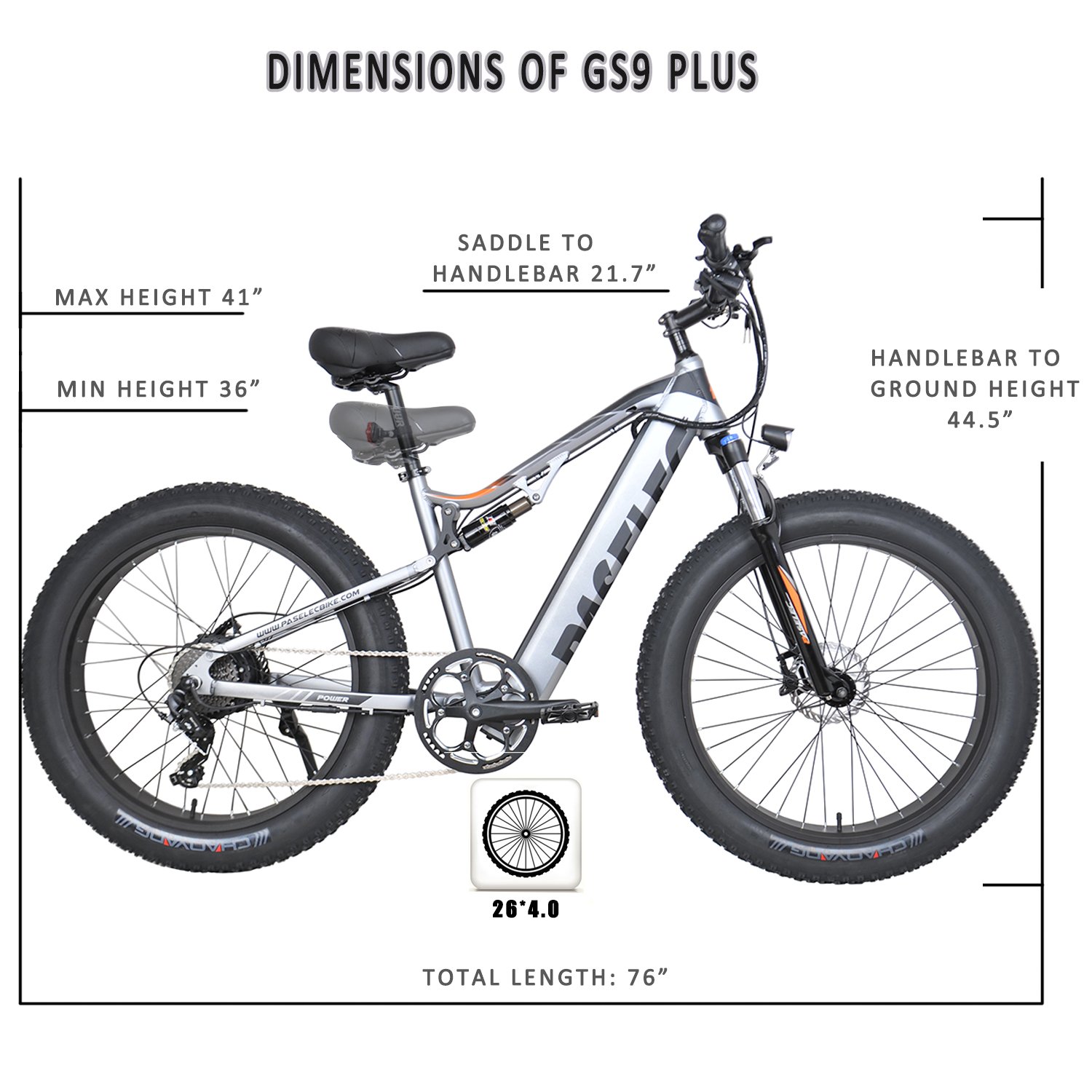 US warehouse GS9 Plus 27.5 48V 750W Mountain Electric Bike for Adults Fat Tire E Bikes