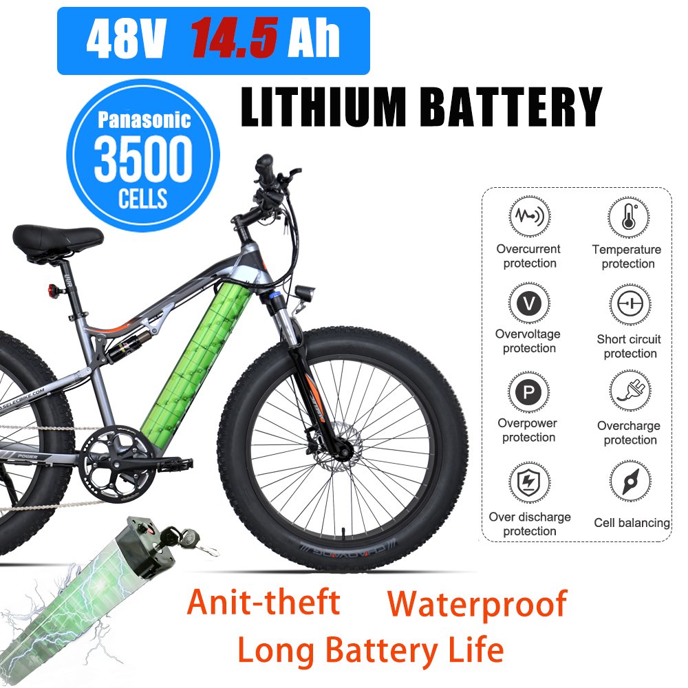 US warehouse GS9 Plus 27.5 48V 750W Mountain Electric Bike for Adults Fat Tire E Bikes