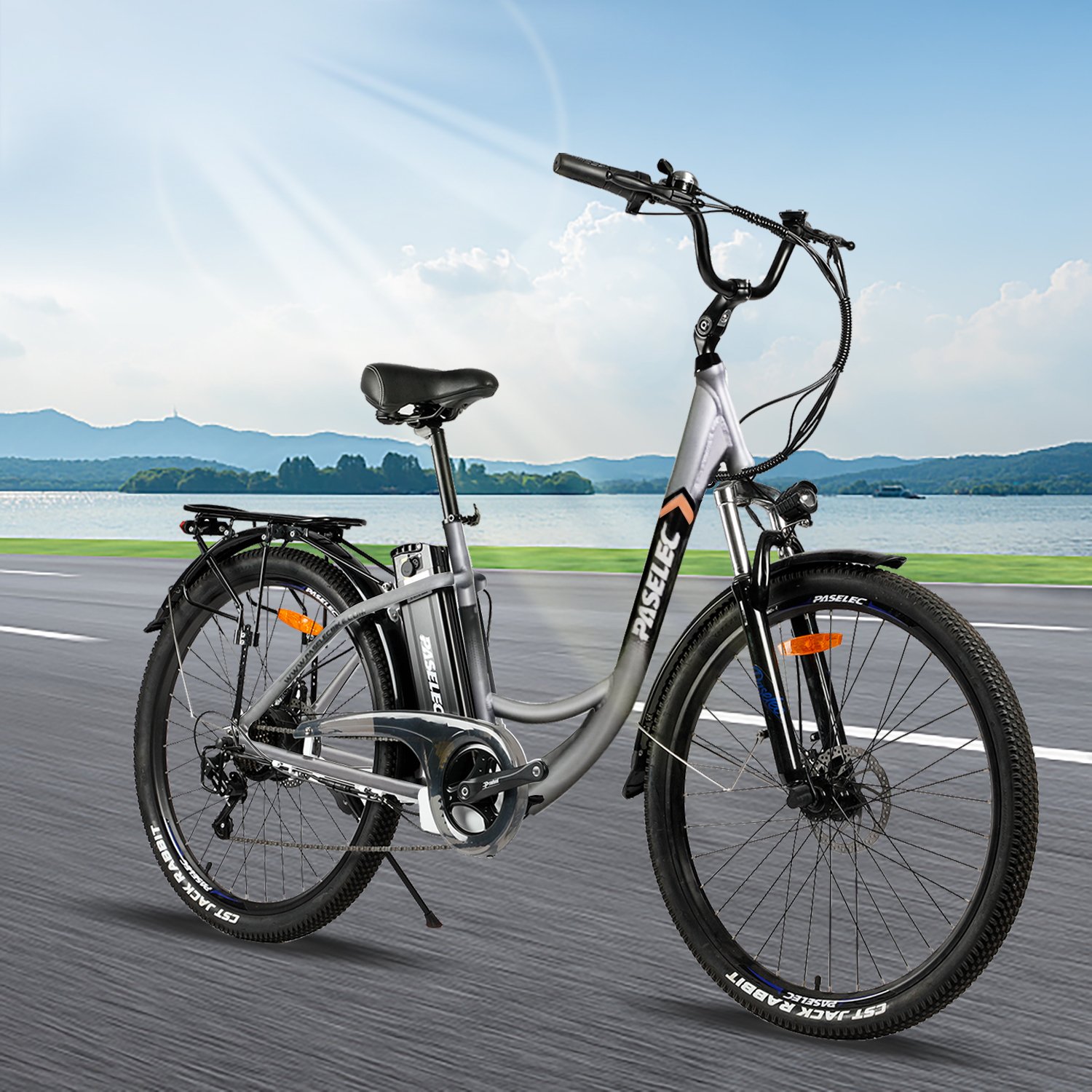 Paselec PC1 28'' Electric city bike step 15AH electric bike thru lady bike MTB Ebike road ebike