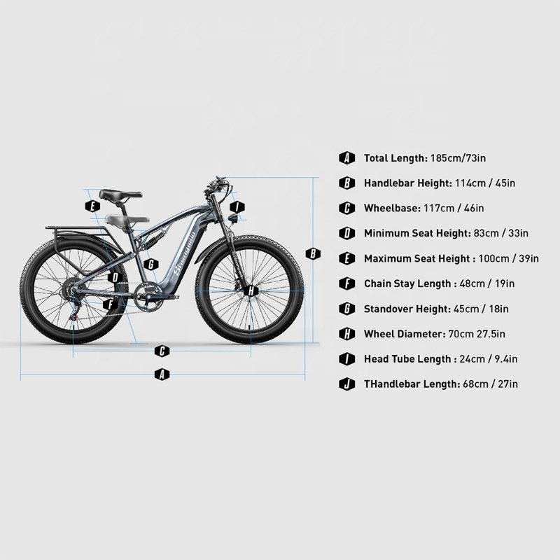 EU free shipping 26-inch full suspension fat tire Rear hub motor electric city bike lithium battery electric mountain bike