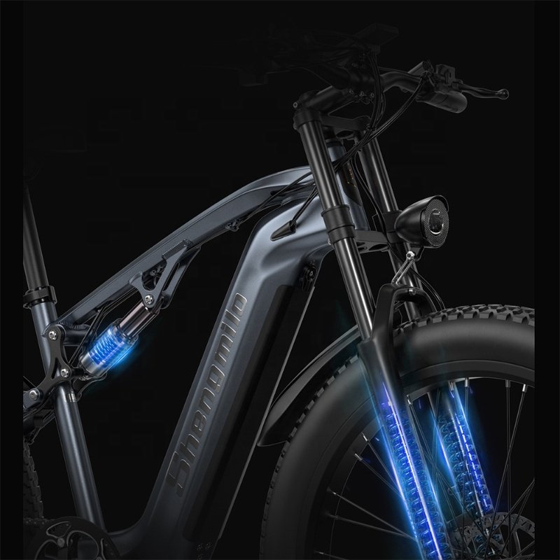 EU free shipping 26-inch full suspension fat tire Rear hub motor electric city bike lithium battery electric mountain bike