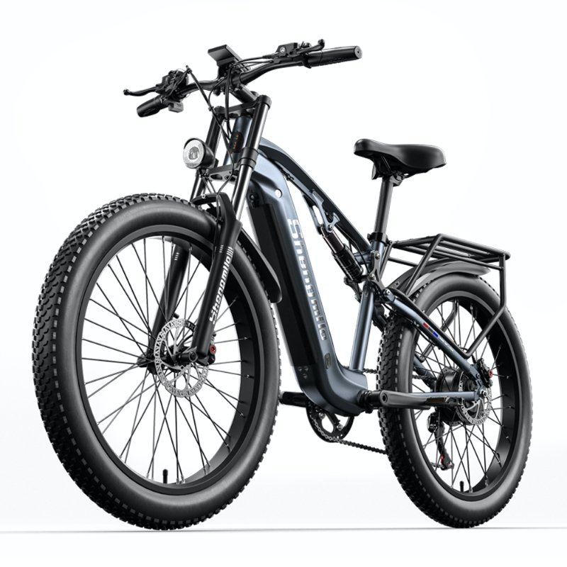 EU free shipping 26-inch full suspension fat tire Rear hub motor electric city bike lithium battery electric mountain bike