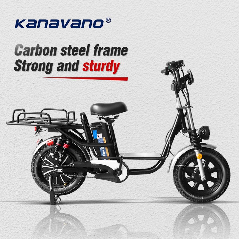 48v electric Cargo bike 2 Wheel Food Delivery electric bike 16 Inch Wide Tire Electric Moped
