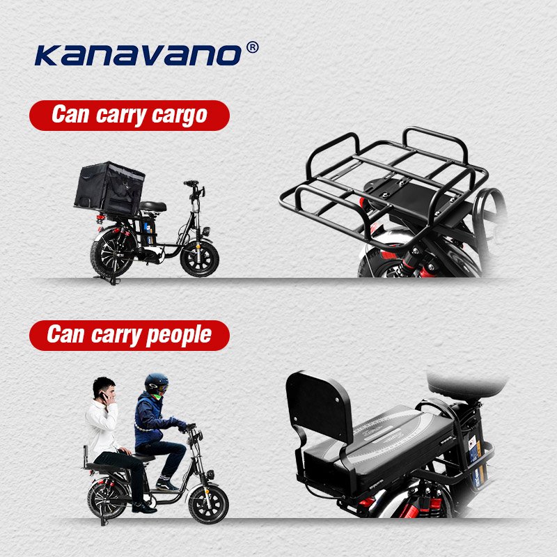 48v electric Cargo bike 2 Wheel Food Delivery electric bike 16 Inch Wide Tire Electric Moped