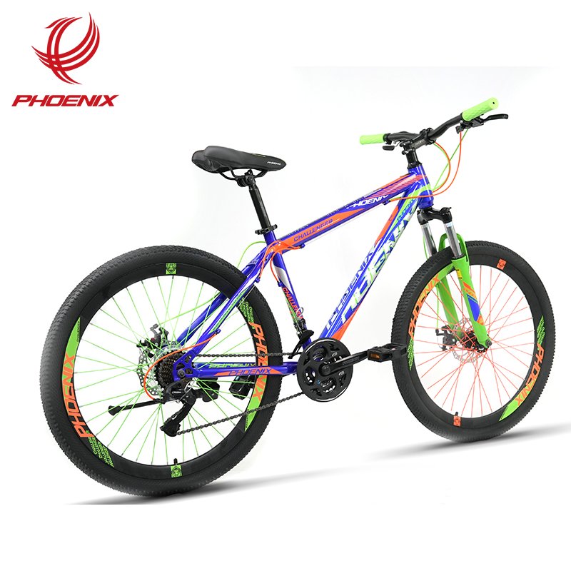 Phoenix MTB Bicycle Suspension Fork With Lock Steel Frame Bike 24 speed Disc Brake Bicycle Adult Mountain Bike