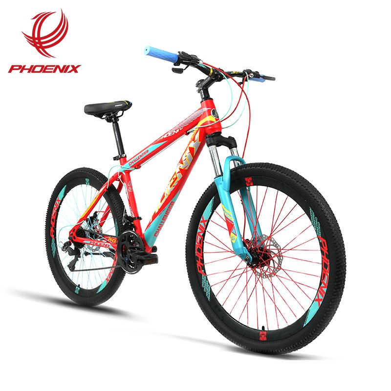 Phoenix MTB Bicycle Suspension Fork With Lock Steel Frame Bike 24 speed Disc Brake Bicycle Adult Mountain Bike