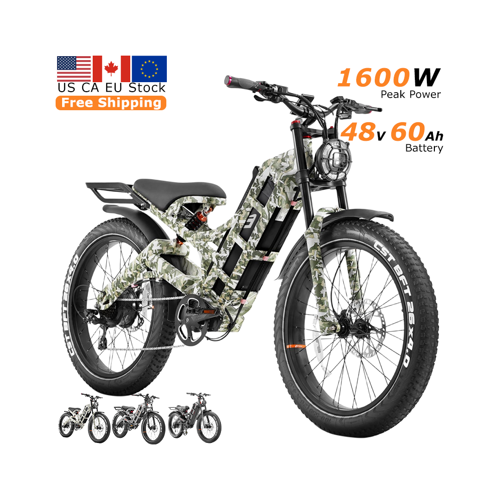 Eahora Romeo Pro 1200W Motor Ebike 26" x4.0 Fat Tires 48V 60Ah Removable Battery 7-Speed electric bicycles for Adult